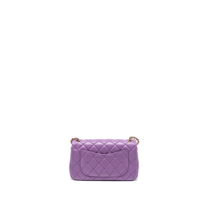 Chanel 22s Pearl Crush Mini Rectangular Flap Bag Lambskin Purple  (microchip)