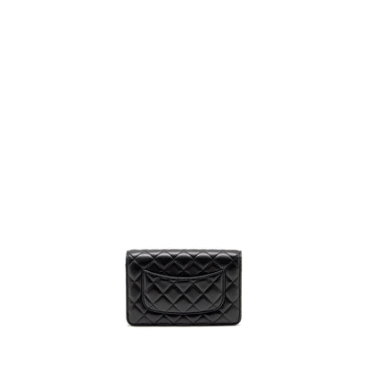 Chanel Pearl Crush Wallet On Chain Lambskin Black  (Microchip)