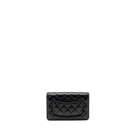 Chanel Pearl Crush Wallet On Chain Lambskin Black  (Microchip)