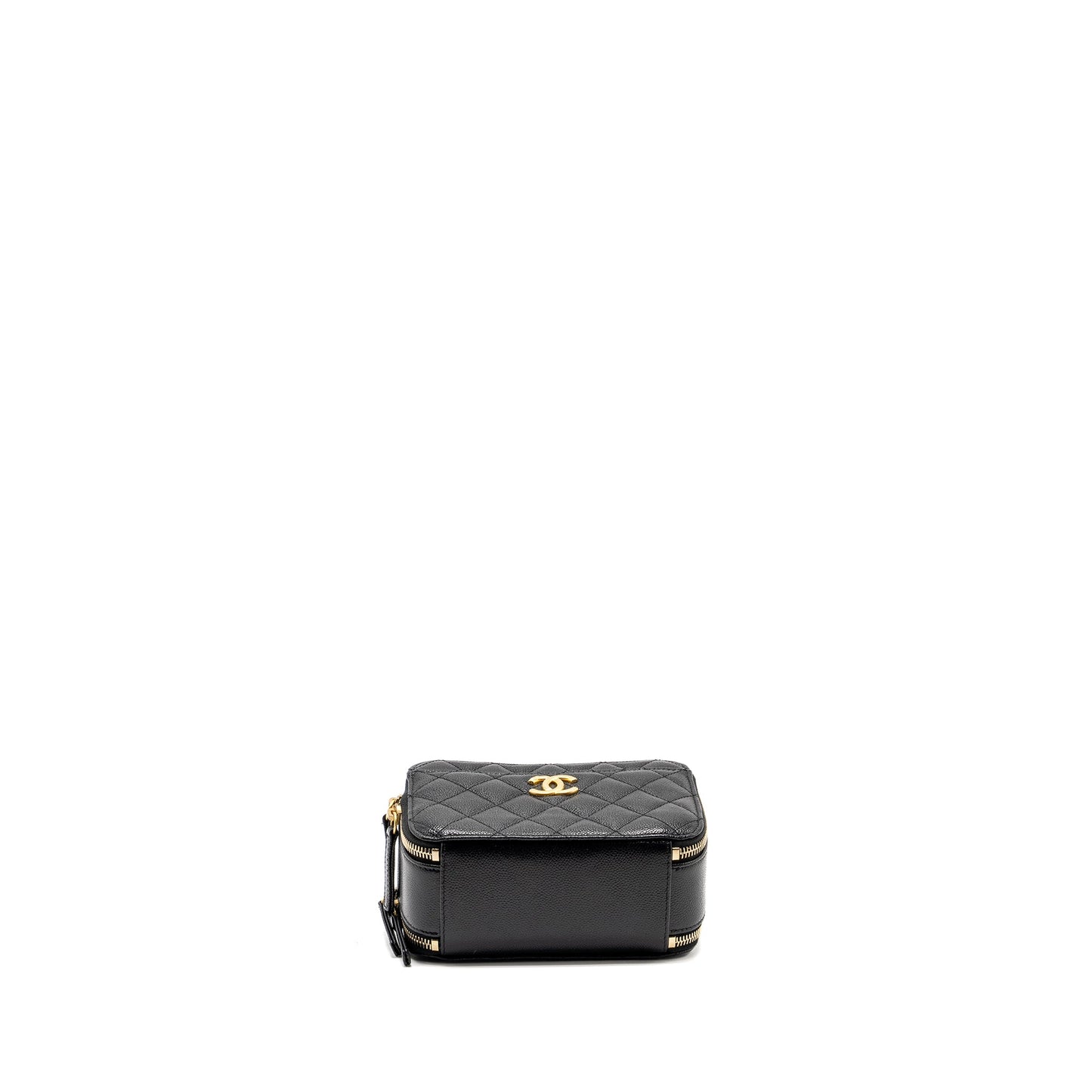 CHANEL 22s Letter Top Handle Small Vanity Case Caviar Black Brushed  (Microchip)