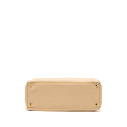Chanel Cerf Tote Bag Grained Calfskin Beige