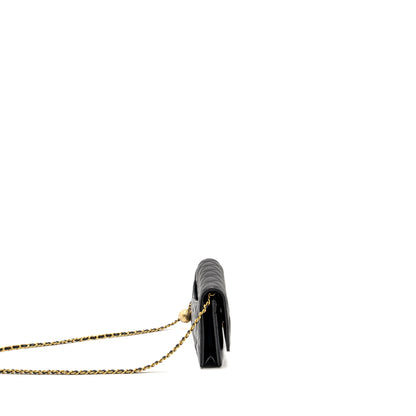 Chanel Pearl Crush Wallet On Chain Lambskin Black  (Microchip)