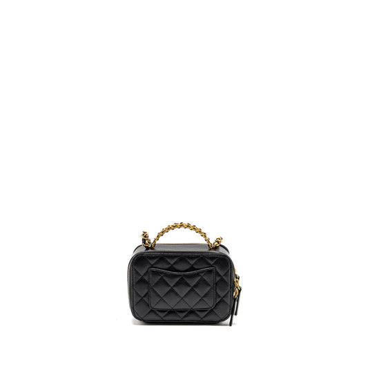 CHANEL 22s Letter Top Handle Small Vanity Case Caviar Black Brushed  (Microchip)