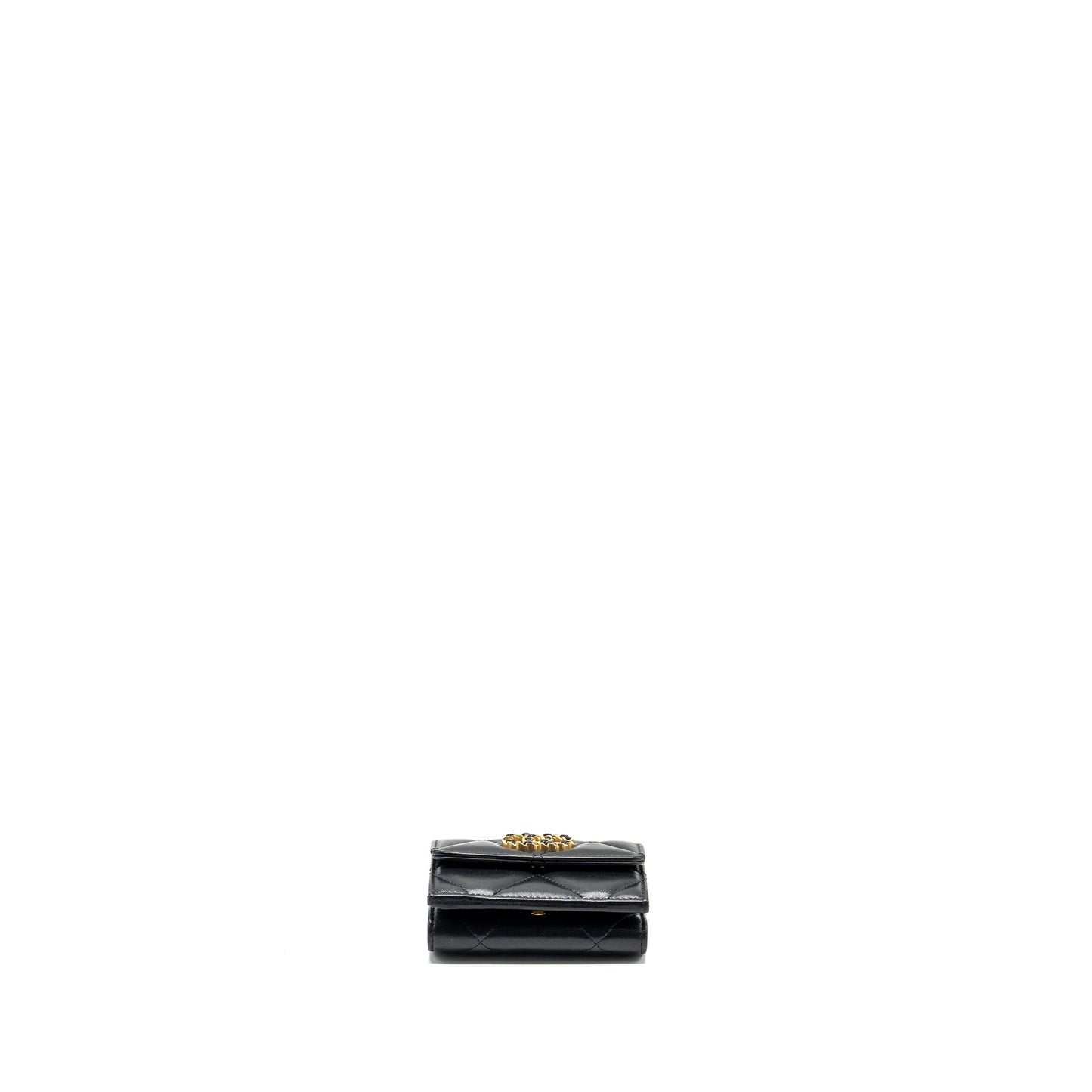 Chanel 19 compact wallet lambskin black  (microchip)