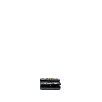 Chanel 19 compact wallet lambskin black  (microchip)