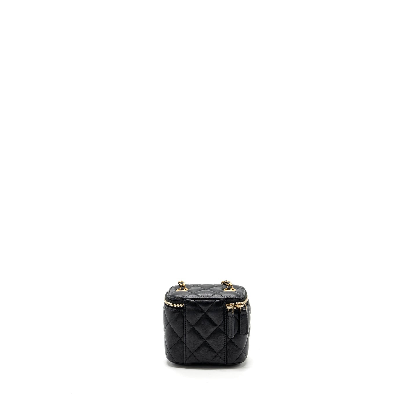 Chanel Pearl Crush mini vanity with chain lambskin black with