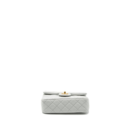 Chanel Pearl Crush Mini Rectangular Lambskin Light Grey Brushed  (Microchip)