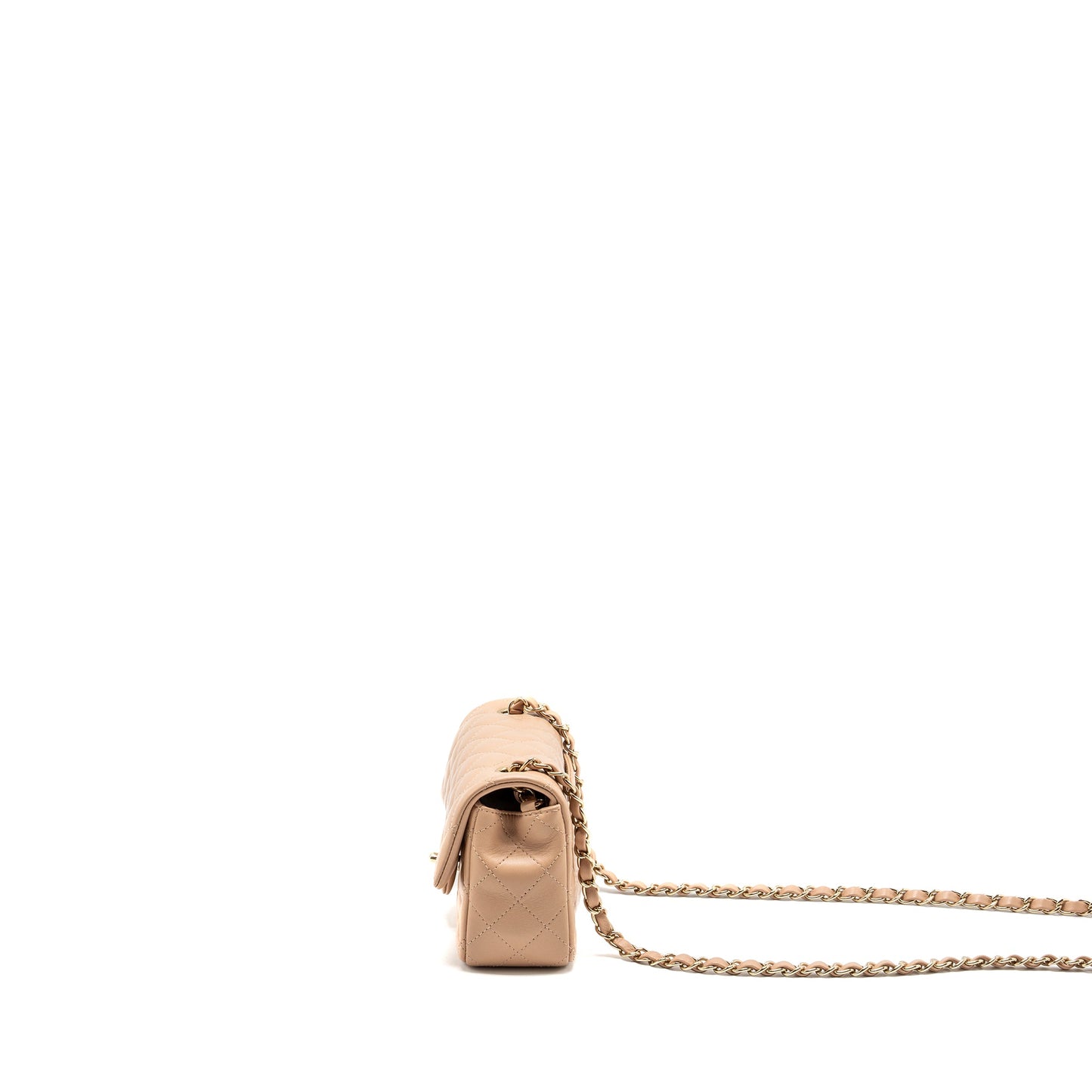Chanel Mini Rectangular Flap Bag Lambskin Light Beige L (microchip)