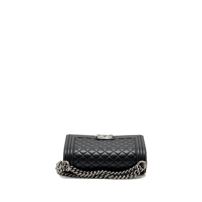 Chanel Medium Boy Bag Calfskin Black Ruthenium Hardware