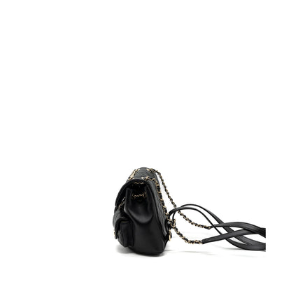 Chanel 23A mini triple pack backpack calfskin black L (microchip )