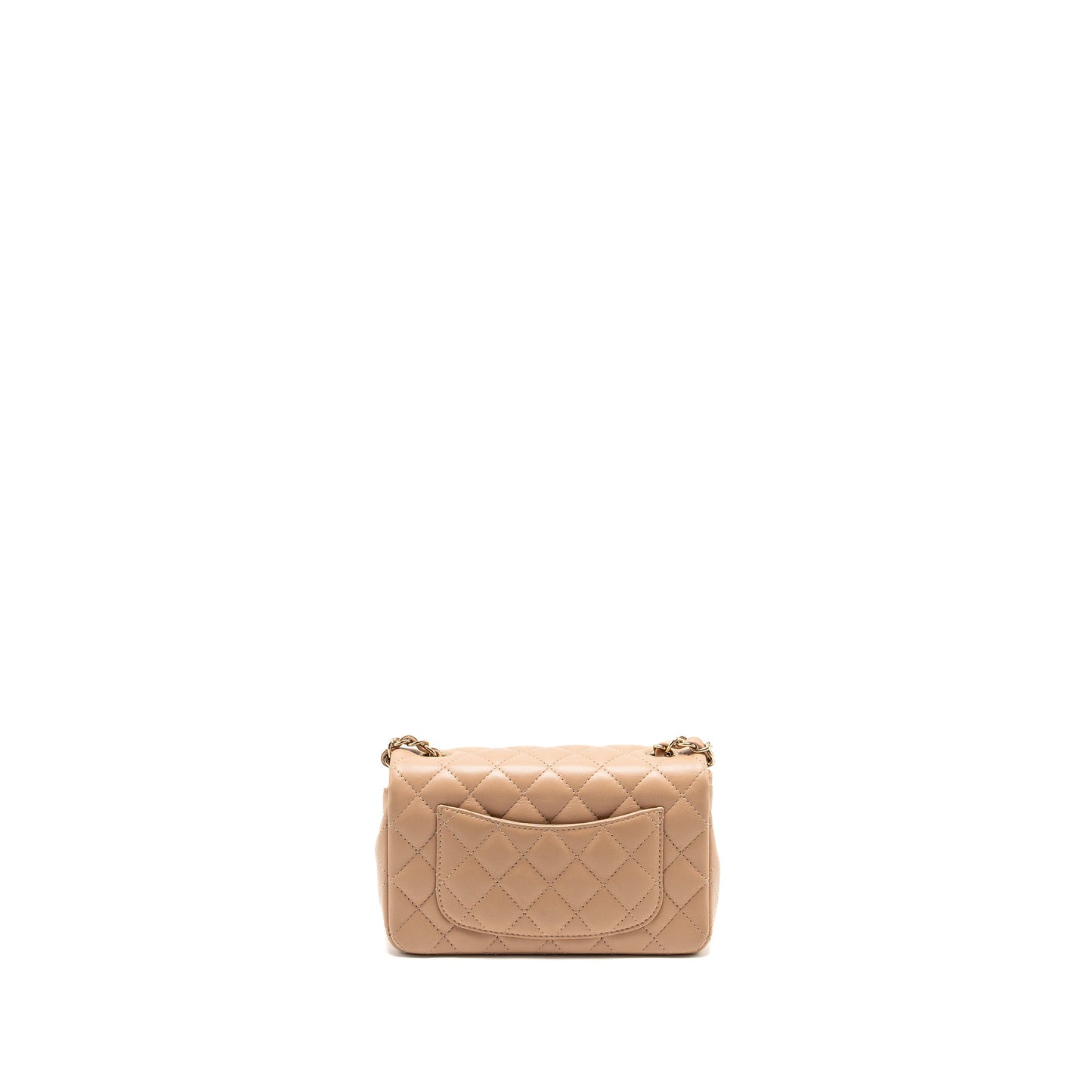 Chanel Mini Rectangular Flap Bag Lambskin Light Beige L (microchip)