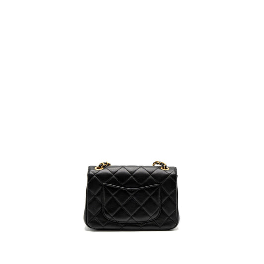 Chanel limited edition quilted flap bag lambskin black  (microchip)