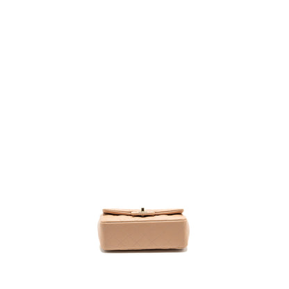 Chanel Mini Rectangular Flap Bag Lambskin Light Beige L (microchip)