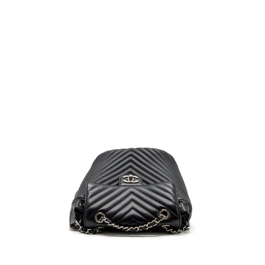 Chanel Small Urban Spirit  Backpack Chevron Calfskin Black