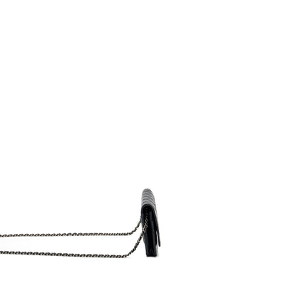Chanel 2.55 Wallet On Chain Aged Calfskin Black Ruthenium