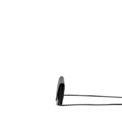 Chanel 2.55 Wallet On Chain Aged Calfskin Black Ruthenium