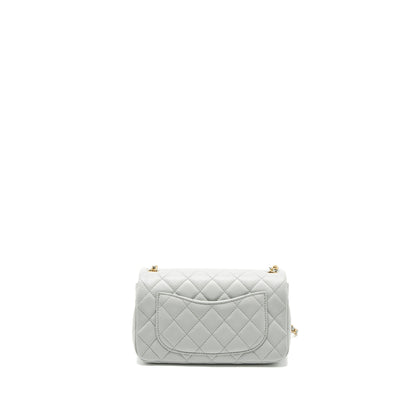 Chanel Pearl Crush Mini Rectangular Lambskin Light Grey Brushed  (Microchip)
