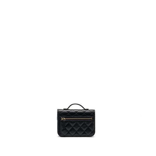 Chanel mini business affinity flap bag with chain caviar black L (microchip)