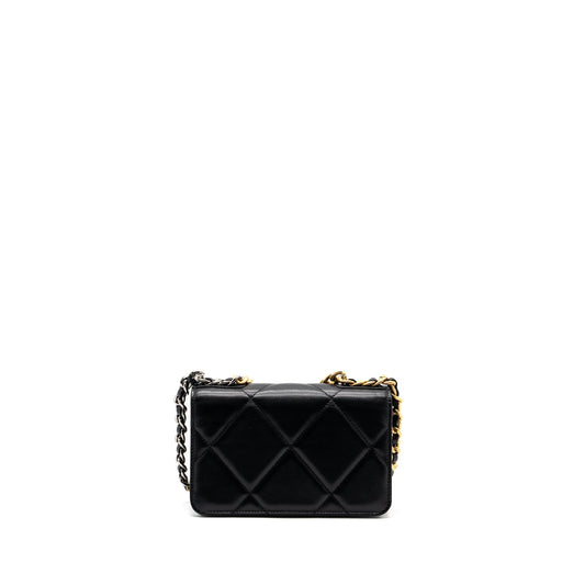 Chanel 19 wallet on chain lambskin black multicolor hardware