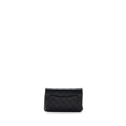 Chanel 2.55 Wallet On Chain Aged Calfskin Black Ruthenium