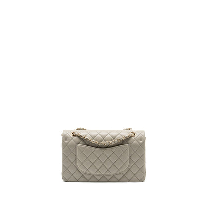 Chanel Medium Classic double flap bag lambskin light grey L (Microchip)