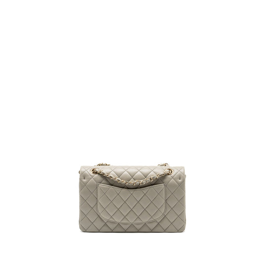 Chanel Medium Classic double flap bag lambskin light grey L (Microchip)