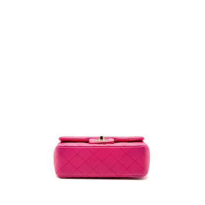 Chanel Mini Rectangular Flap Bag Lambskin Pink L