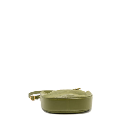 Chanel Drawstring Bucket Bag Grained Calfskin Olive Green