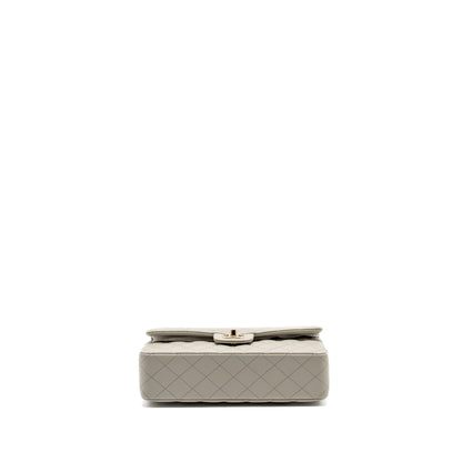 Chanel Medium Classic double flap bag lambskin light grey L (Microchip)