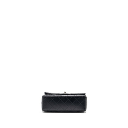 Chanel mini rectangular flap bag lambskin black  (microchip)