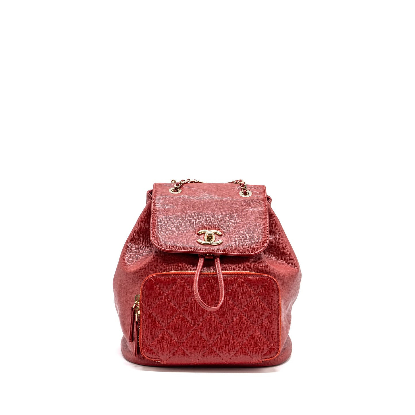Chanel affinity backpack caviar red