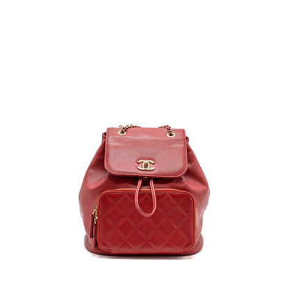 Chanel affinity backpack caviar red