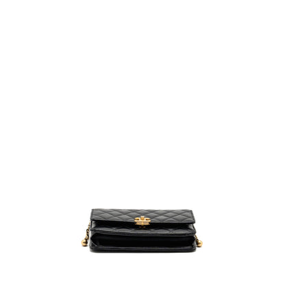 Chanel 24c Gold Crush Wallet On Chain Calfskin Black (microchip)