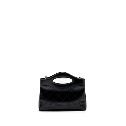 Chanel 24C mini 31 clutch with chain shiny calfskin black L (microchip)