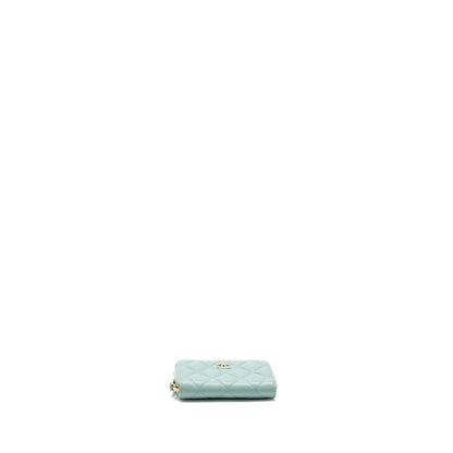 Chanel Zip Card Holder Caviar Light Green L