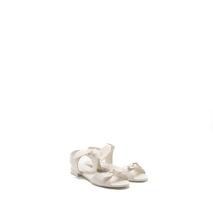 Chanel Size 36 Ribbon Sandals Lambskin White