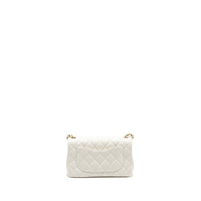 Chanel 23C pearl crush mini rectangular flap bag lambskin white L (microchip)