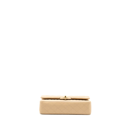Chanel medium classic double flap bag caviar beige