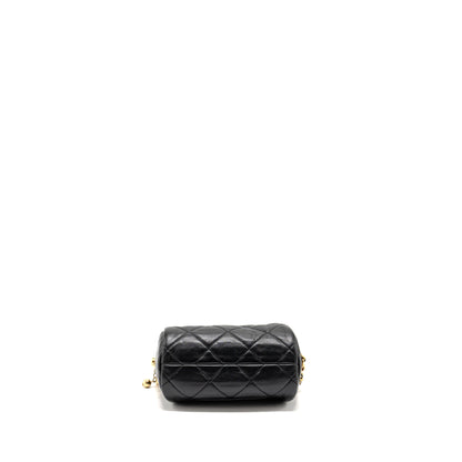 Chanel 22a Detail Chain Bowling Bag Lambskin Black  (microchip)