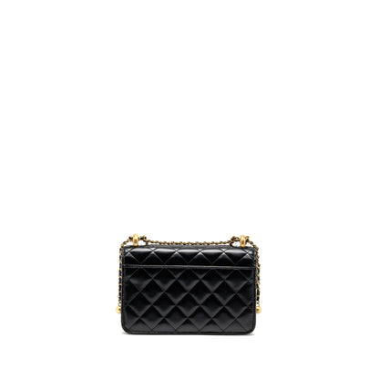 Chanel 24c Gold Crush Wallet On Chain Calfskin Black (microchip)