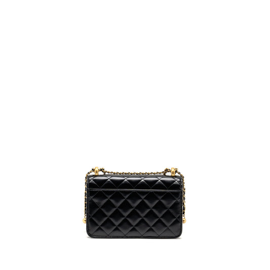 Chanel 24c Gold Crush Wallet On Chain Calfskin Black (microchip)