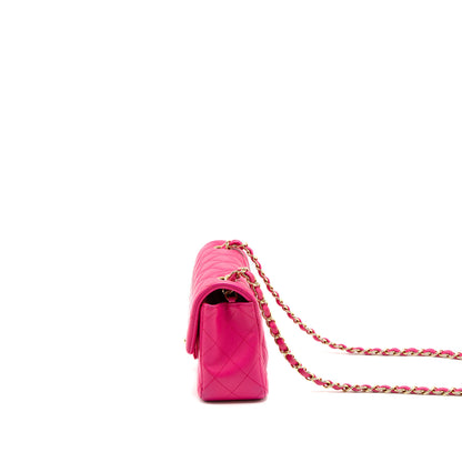 Chanel Mini Rectangular Flap Bag Lambskin Pink L
