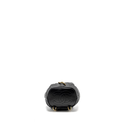 Chanel 22S Candy Chains Mini Bucket Backpack Lambskin Black  (Microchip)