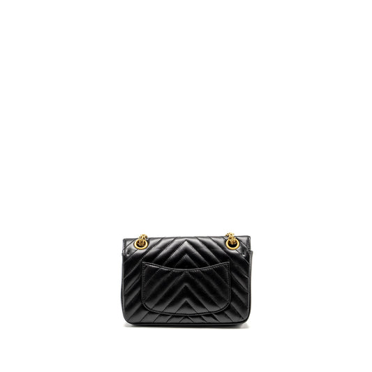 Chanel Mini 2.55 Reissue Chevron Calfskin BLACK  (Microchip)