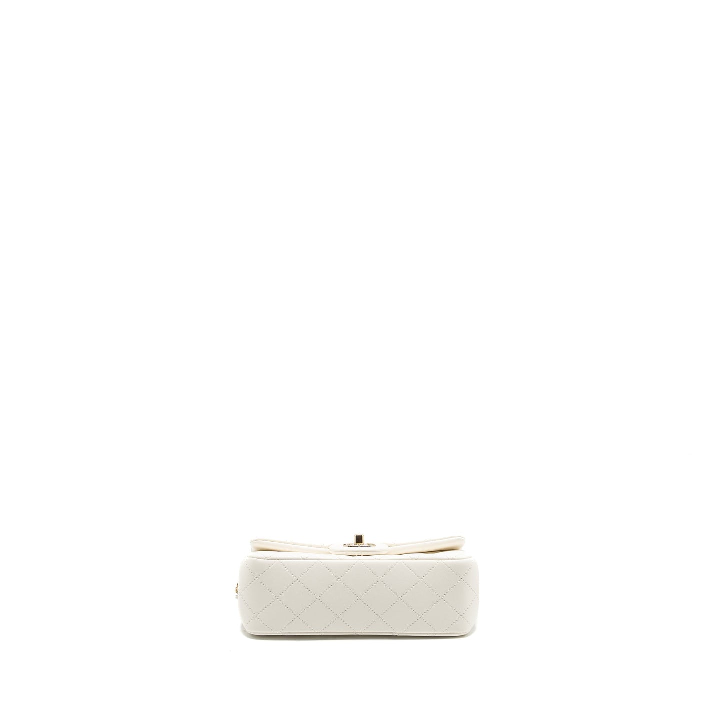 Chanel 23C pearl crush mini rectangular flap bag lambskin white L (microchip)