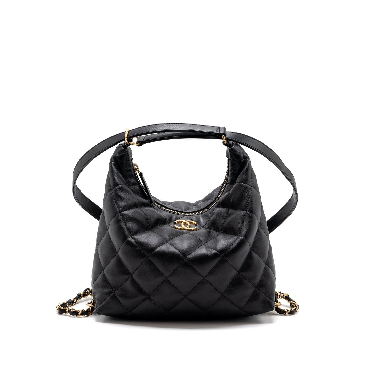 Chanel 22B hobo bag lambskin black  (microchip)