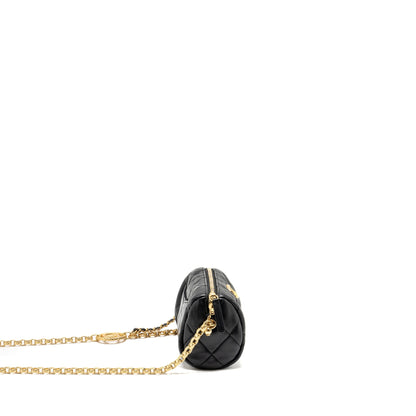 Chanel 22a Detail Chain Bowling Bag Lambskin Black  (microchip)