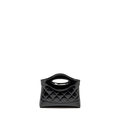 Chanel Mini 31 Clutch with Chain Shiny Calfskin Black L (Microchip)