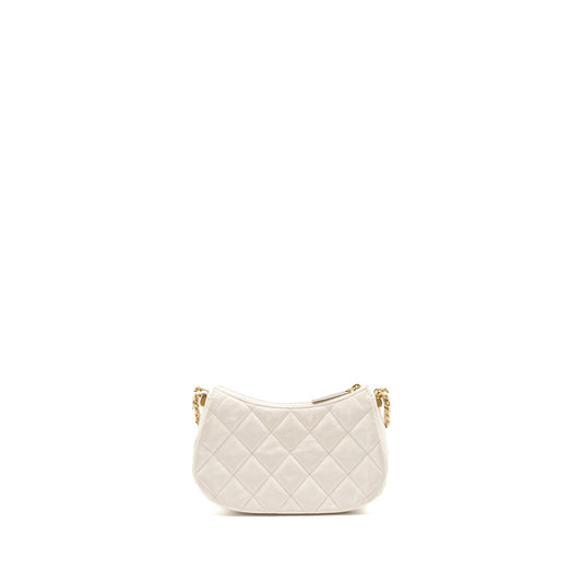 Chanel 23K Hobo Shoulder Bag Calfskin White  (Microchip)