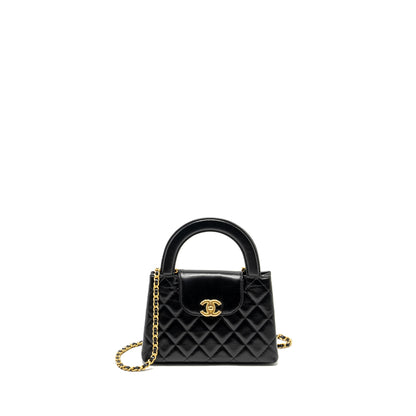 Chanel Mini Kelly Shopping TOTE Bag Calfskin Black  (Microchip)